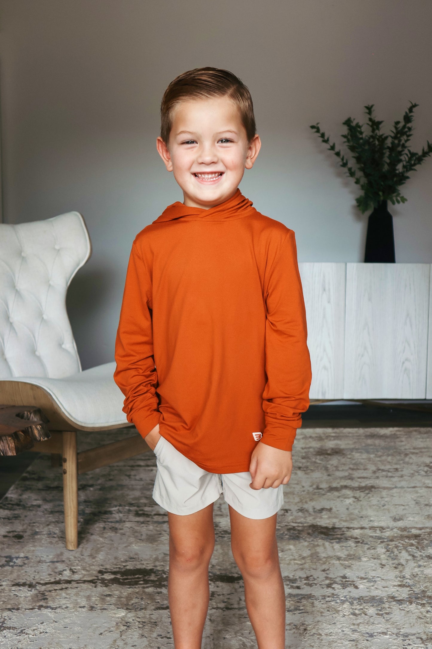 Boys Burlebo Performance Hoodie - Orange