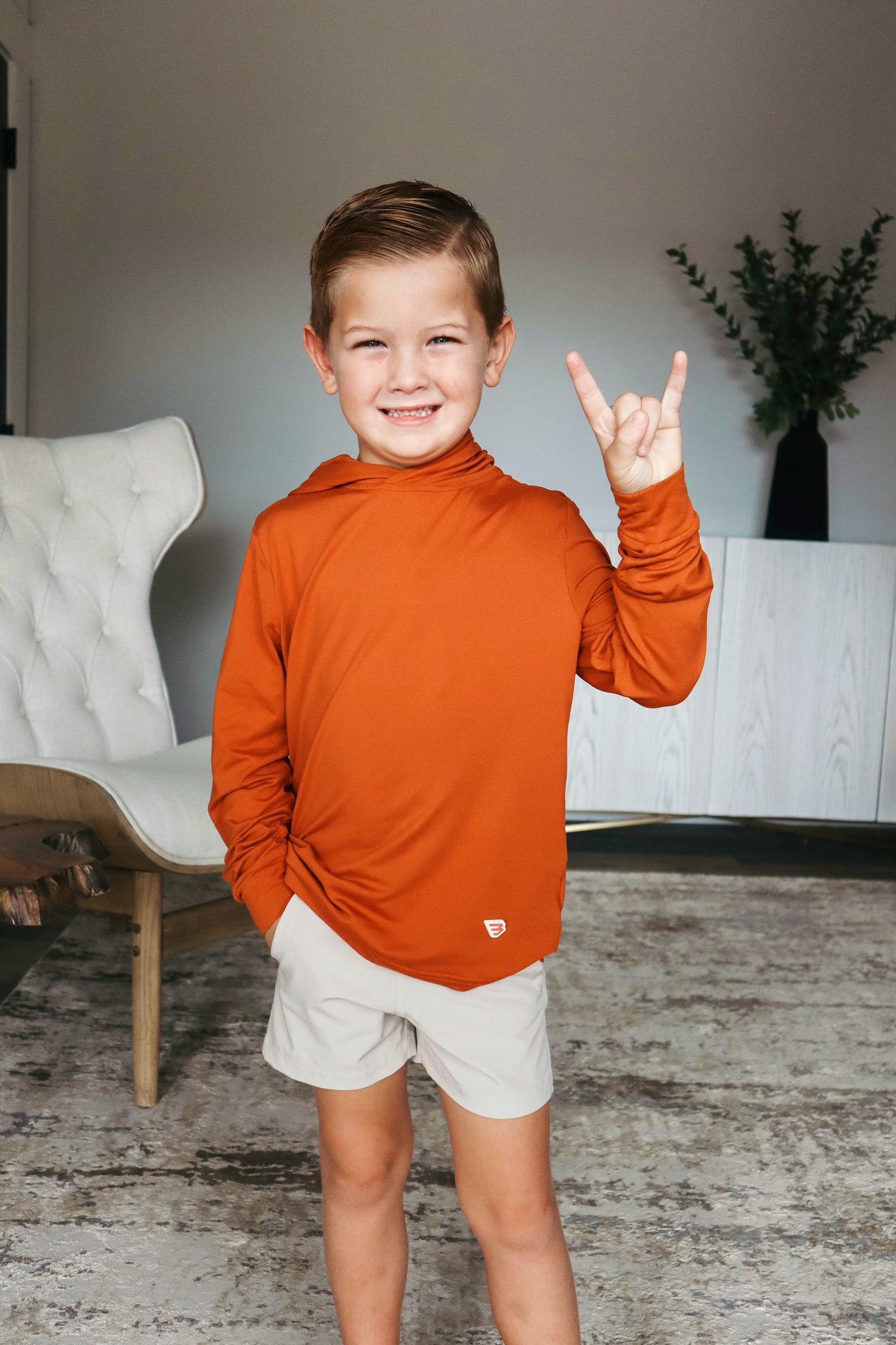 Boys Burlebo Performance Hoodie - Orange