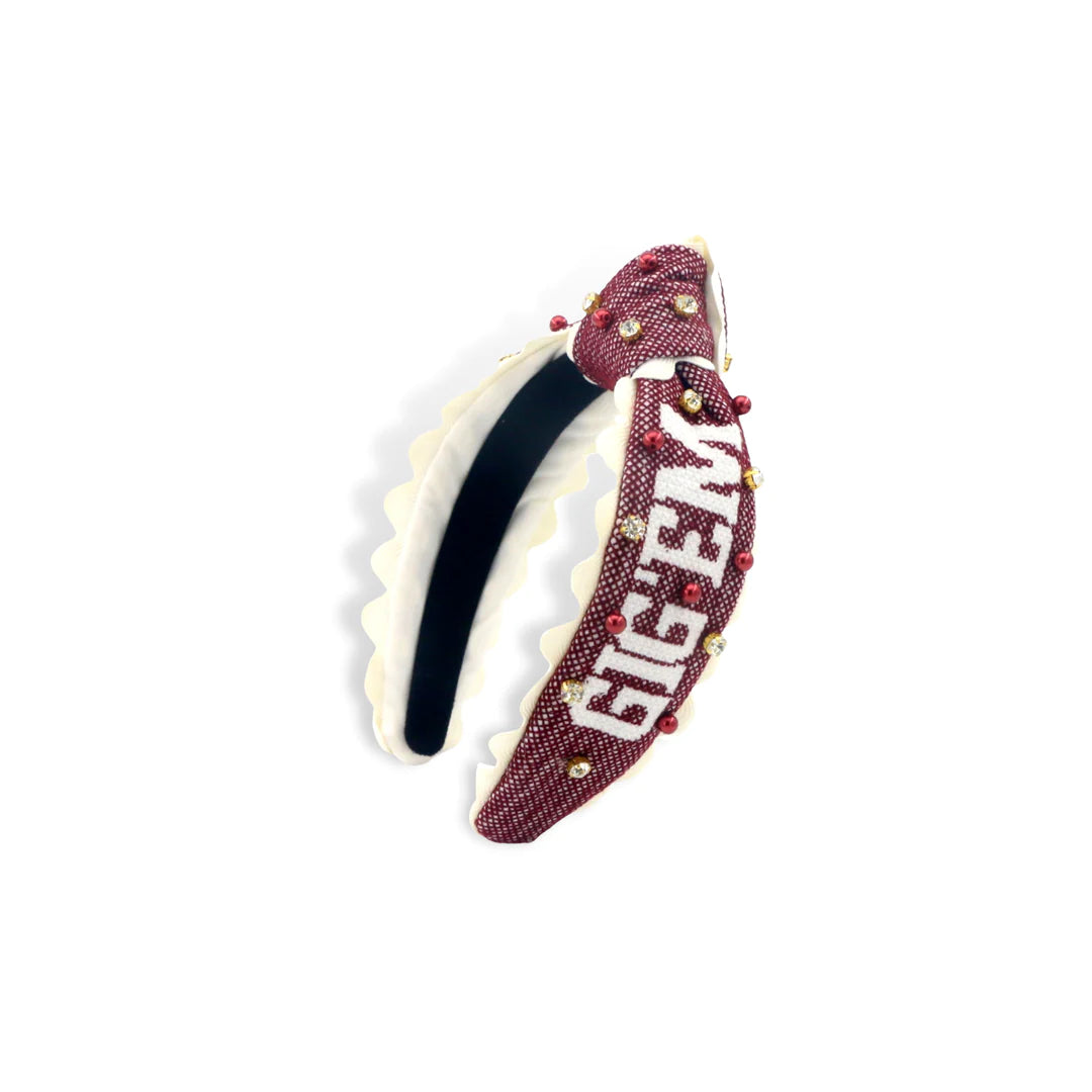 Girls Gig'Em Aggies Cross Stitch Headband