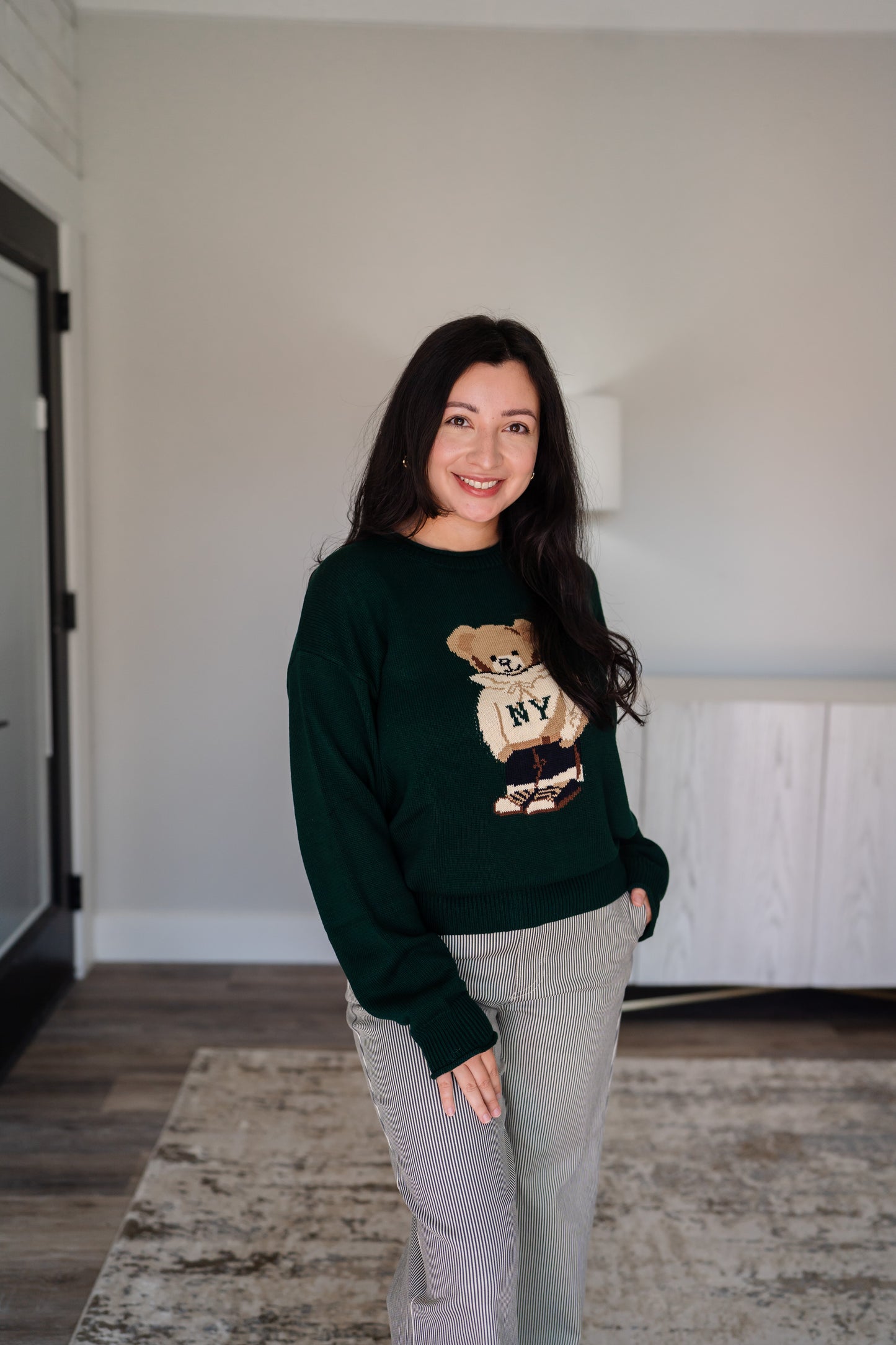 Rounded Roll Neck Bear Sweater