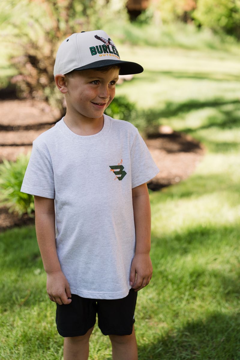 Boys Burlebo Duck Flying B Logo Tee - Oatmeal