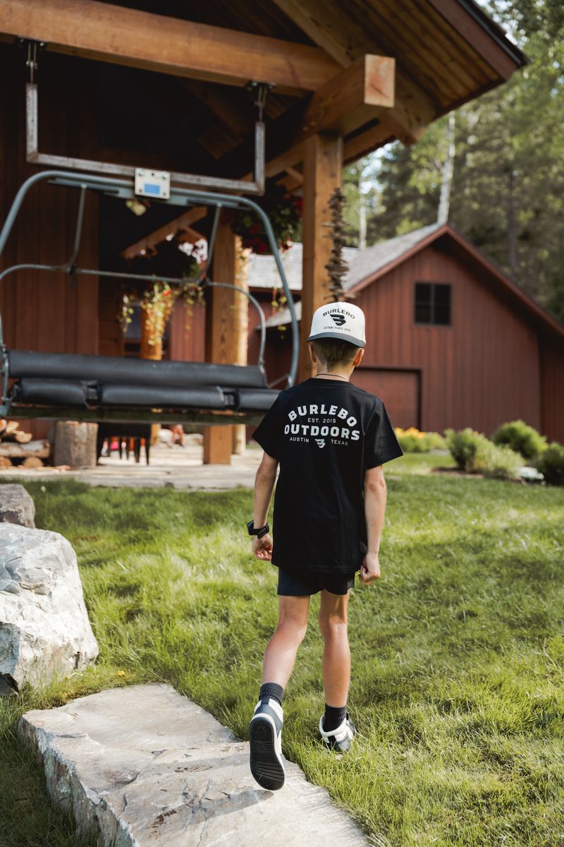 Boys Burlebo Outdoors Logo Tee - Black