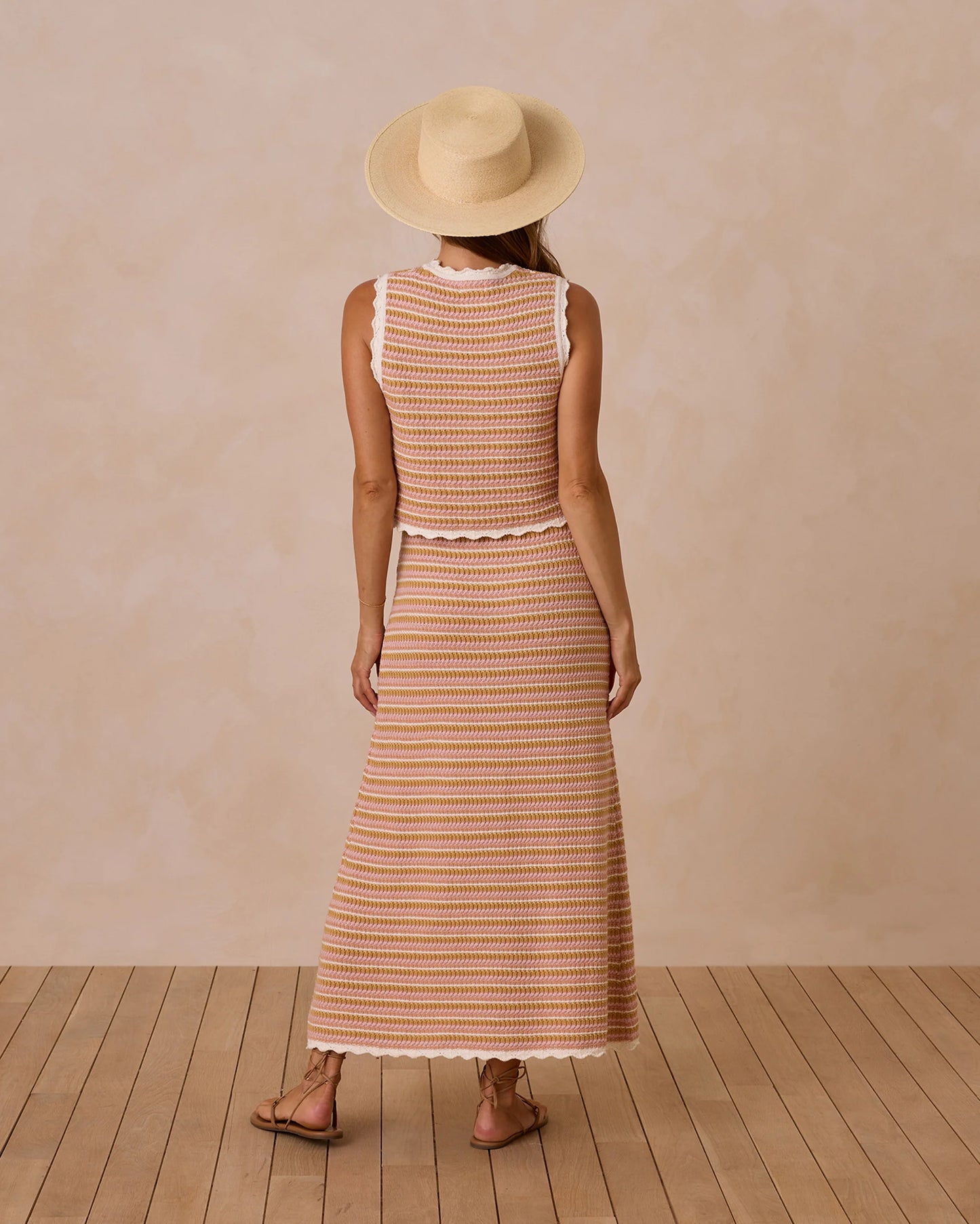 Rylee + Cru Knit Vest | Pink Stripe
