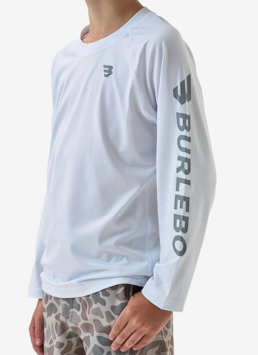 Boys Burlebo Rashguard - White/Light Grey