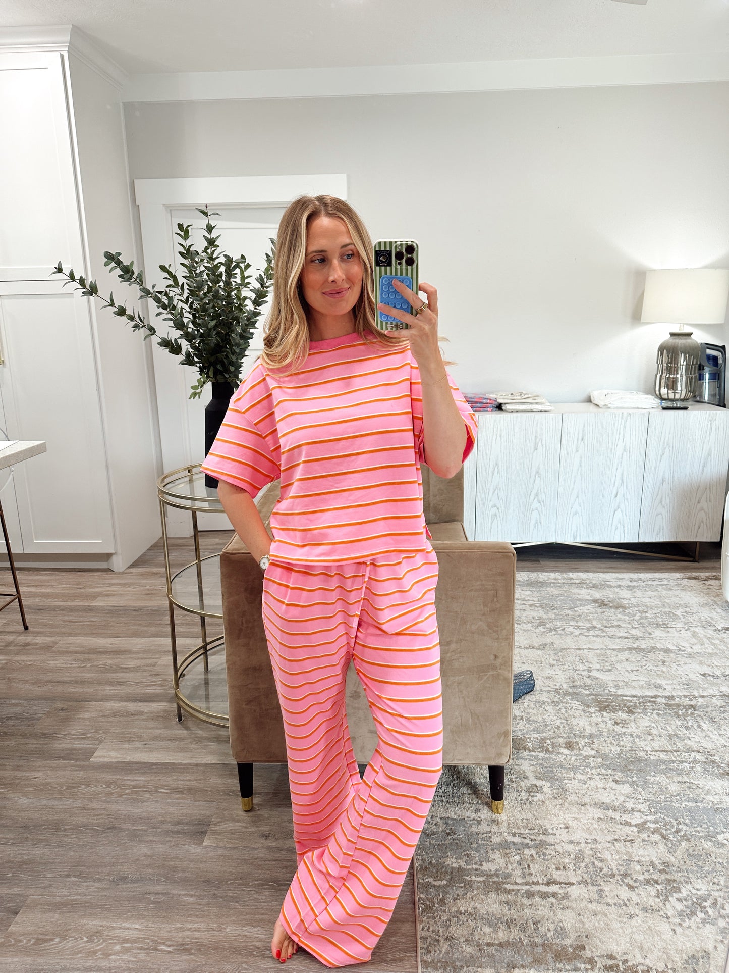 Pink/Orange Striped Daily Set