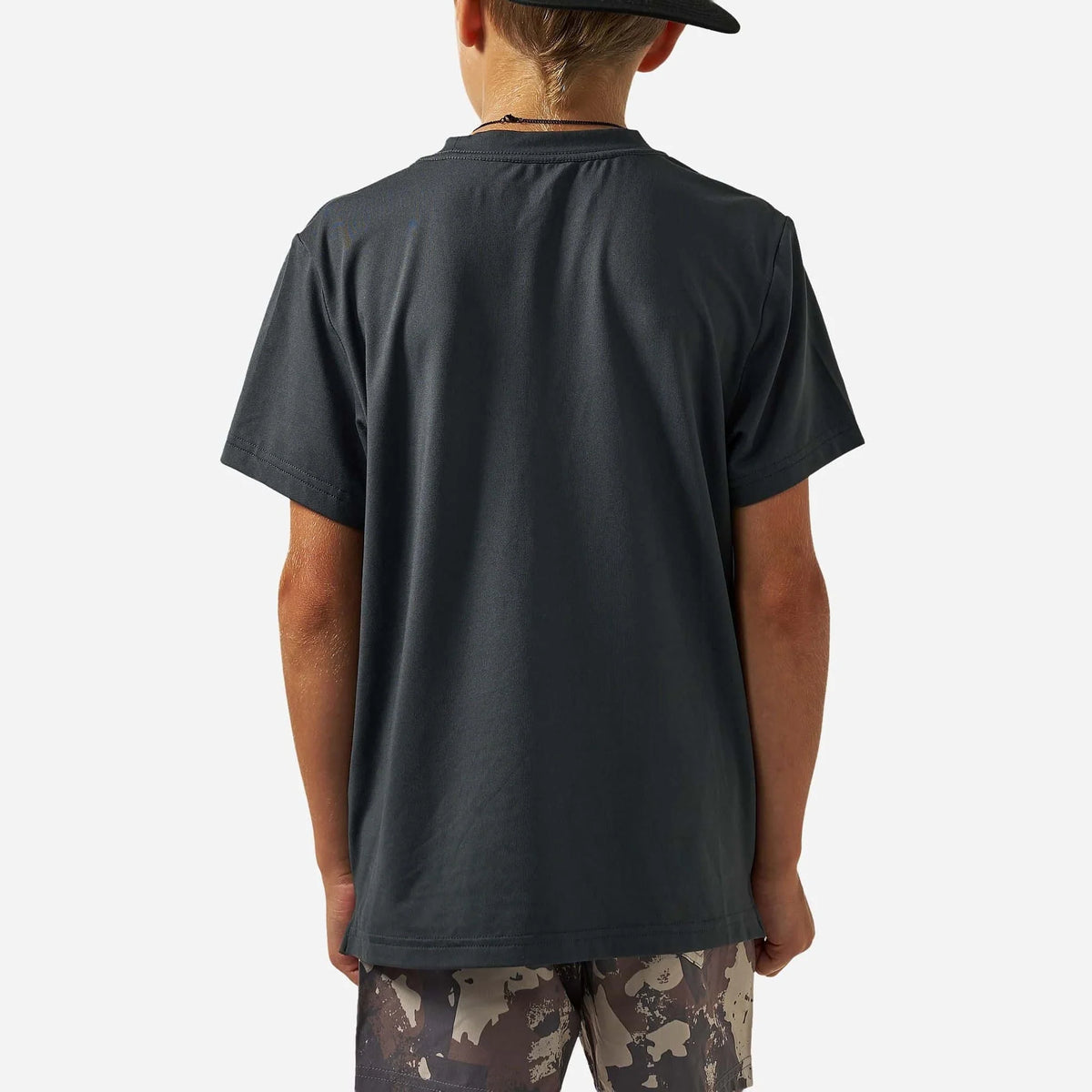 Boys Burlebo Go To Tee - Flying B Logo | Gun Metal Grey & Gauge Camo