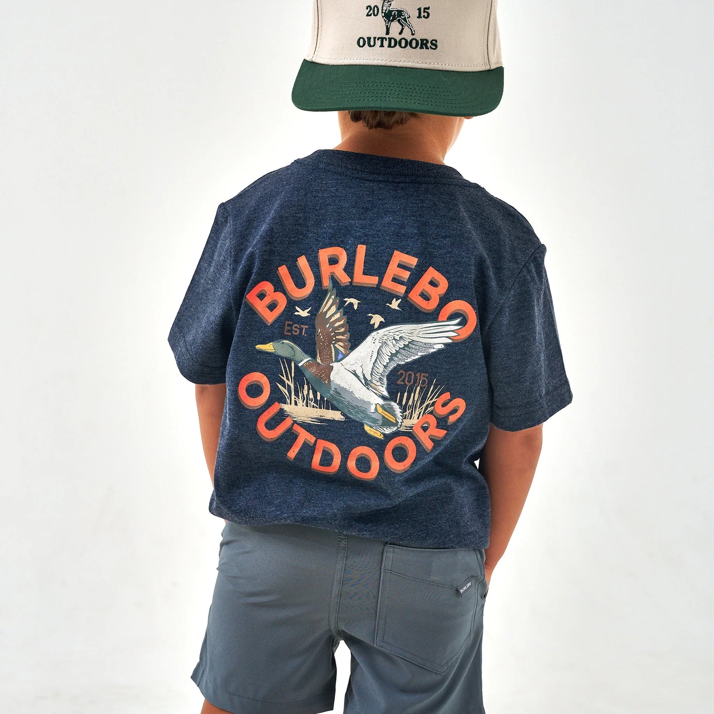 Toddler Burlebo Old School Duck Hunt Tee | Heather Navy