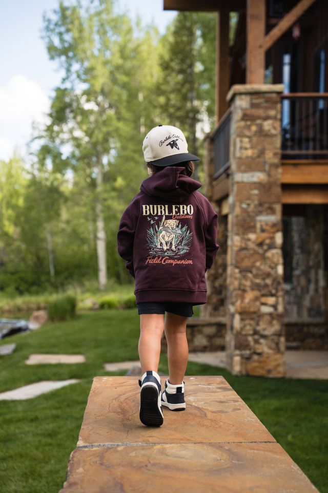 Boys Burlebo Fleece Hoodie - Field Companion | Maroon