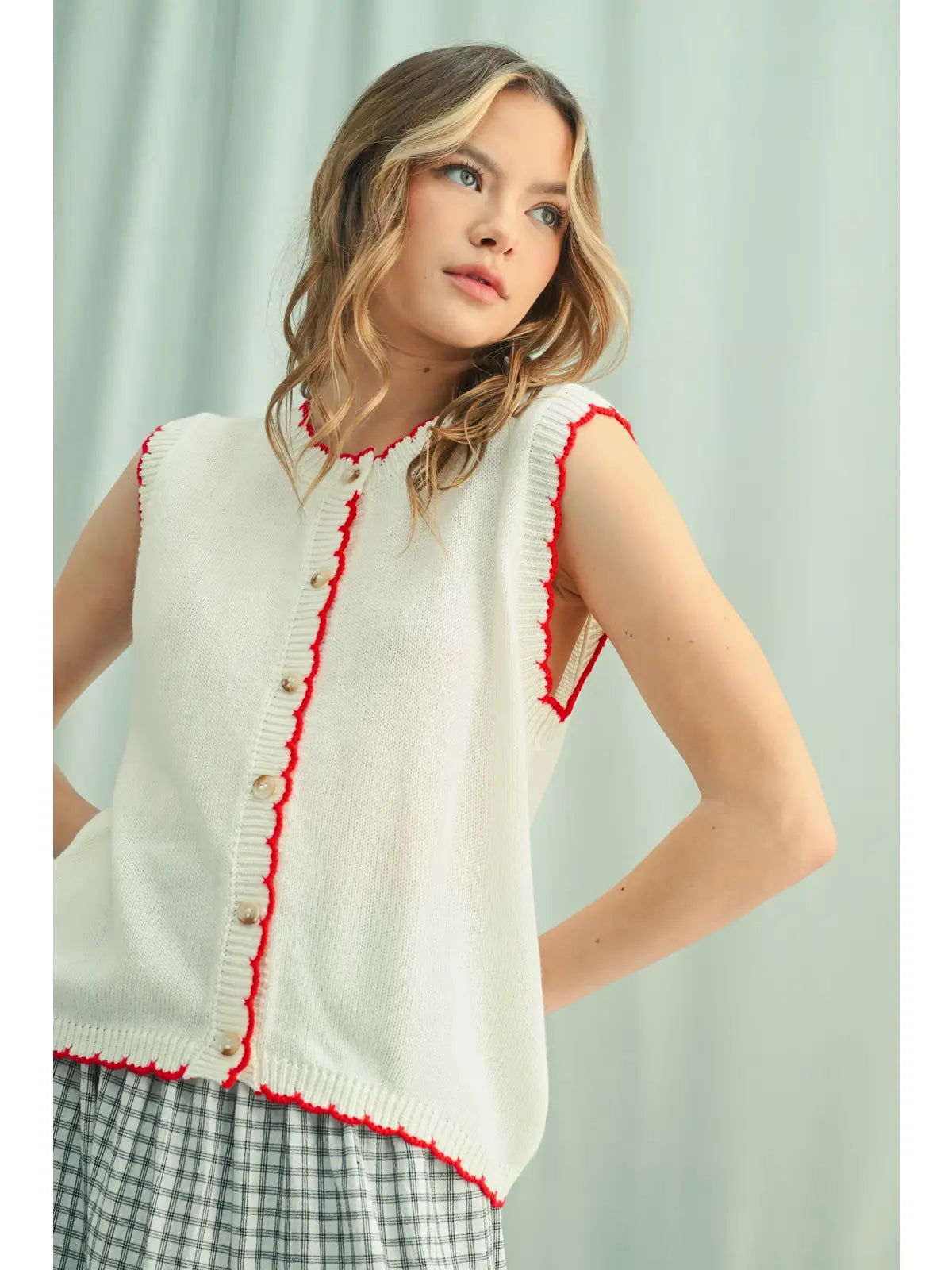 Red Lining Knit Tank