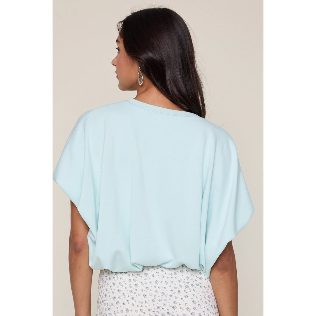Scuba Bubble Hem Top - Mint