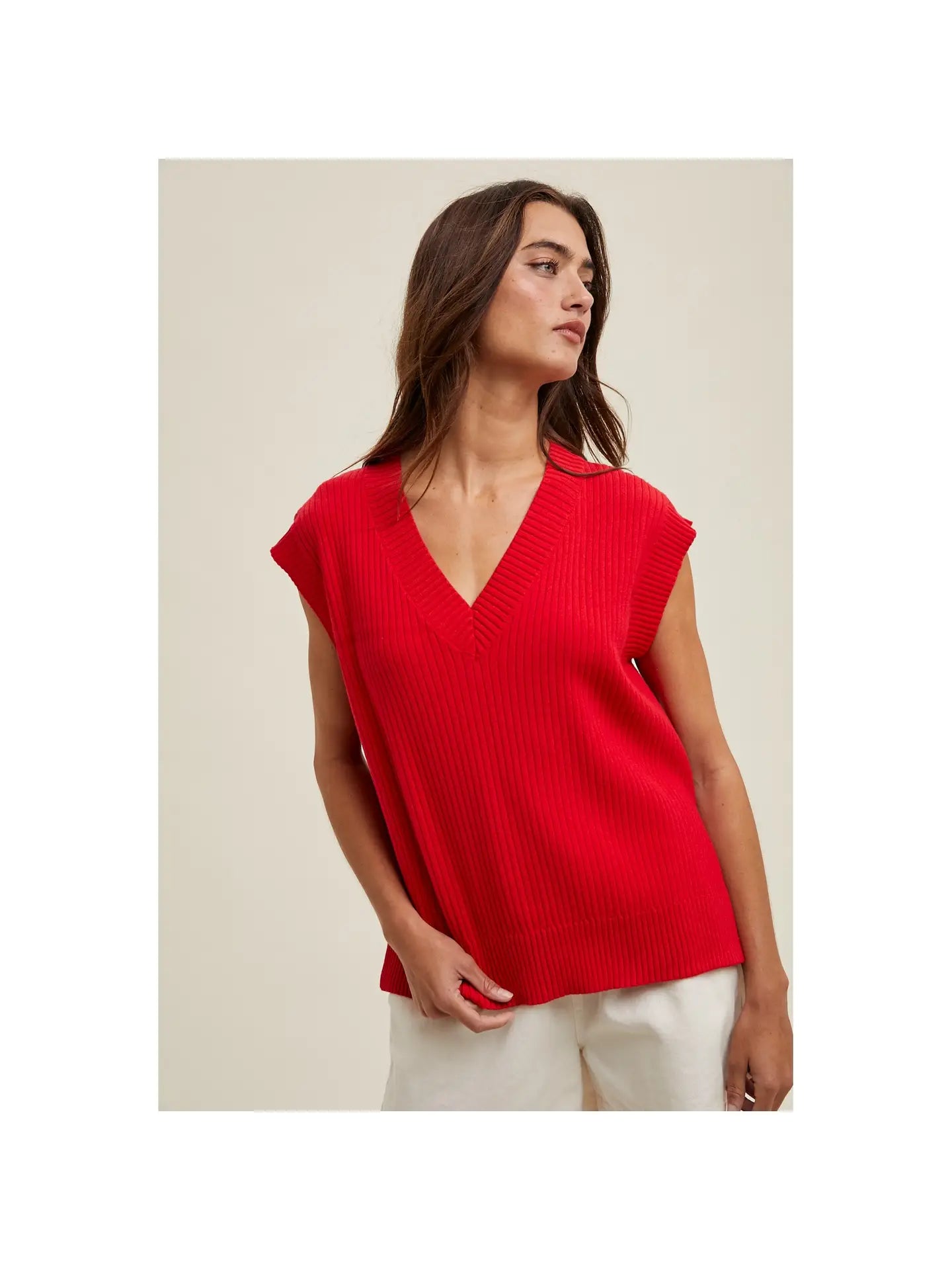 Cherry Ribbed Knit Top