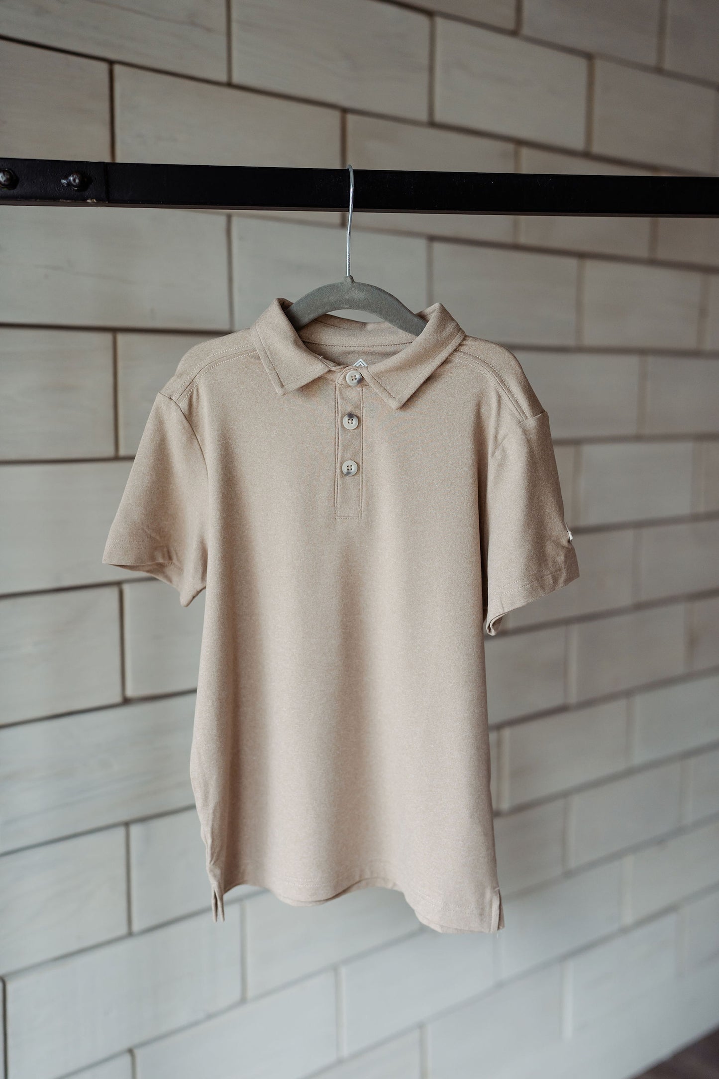 Boys Burlebo Heather Khaki Polo