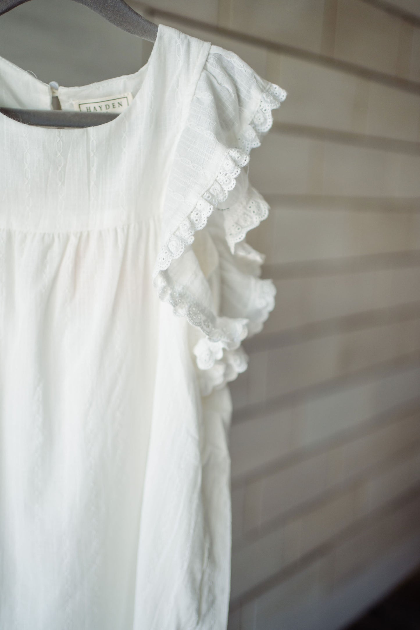Eve Eyelet Flutter Sleeve Dress