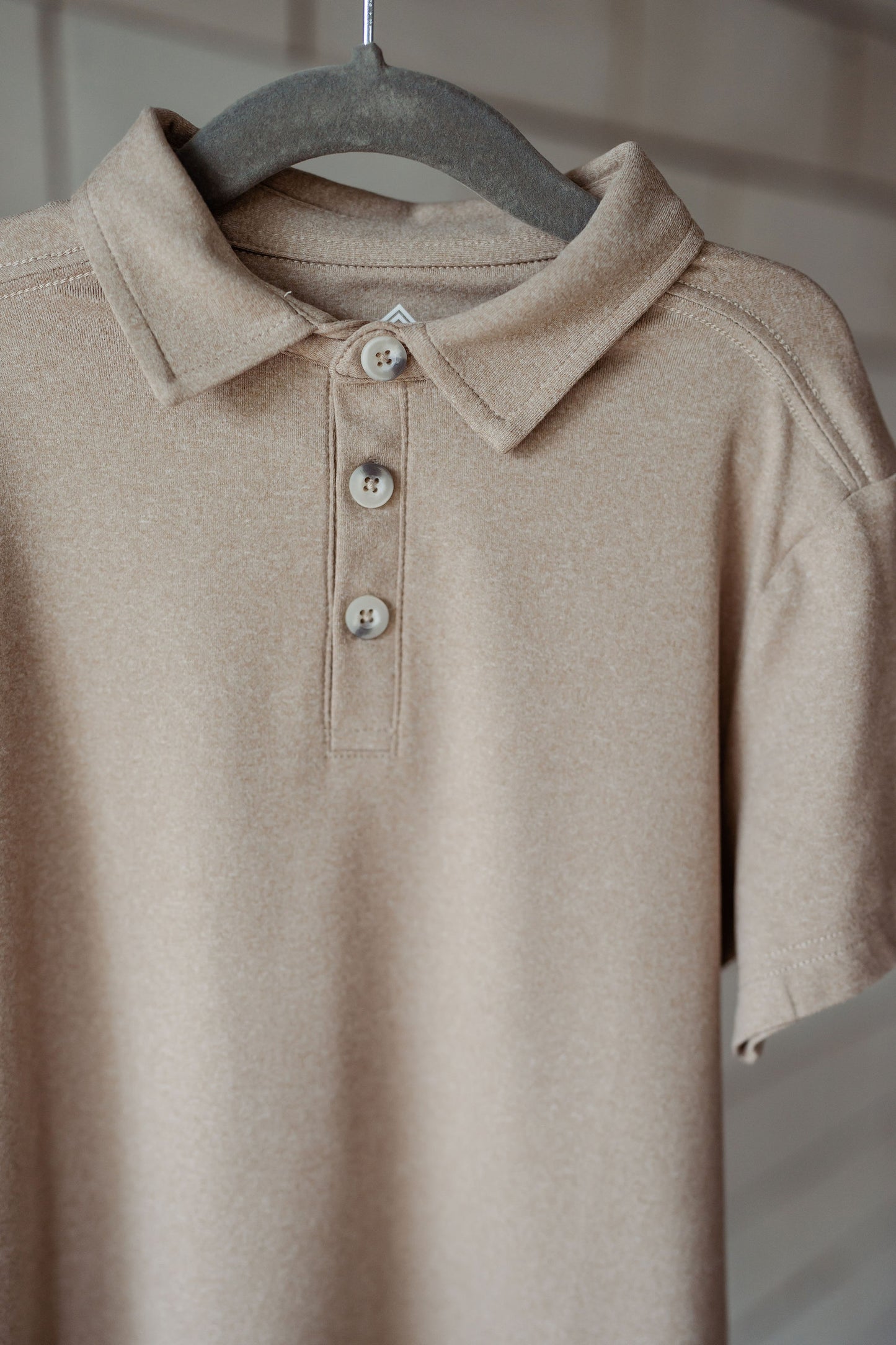 Boys Burlebo Heather Khaki Polo