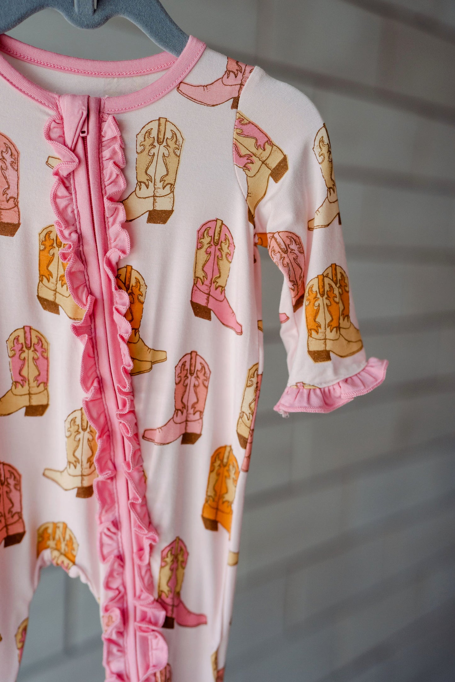 Pink Cowboy Boot Baby Sleeper