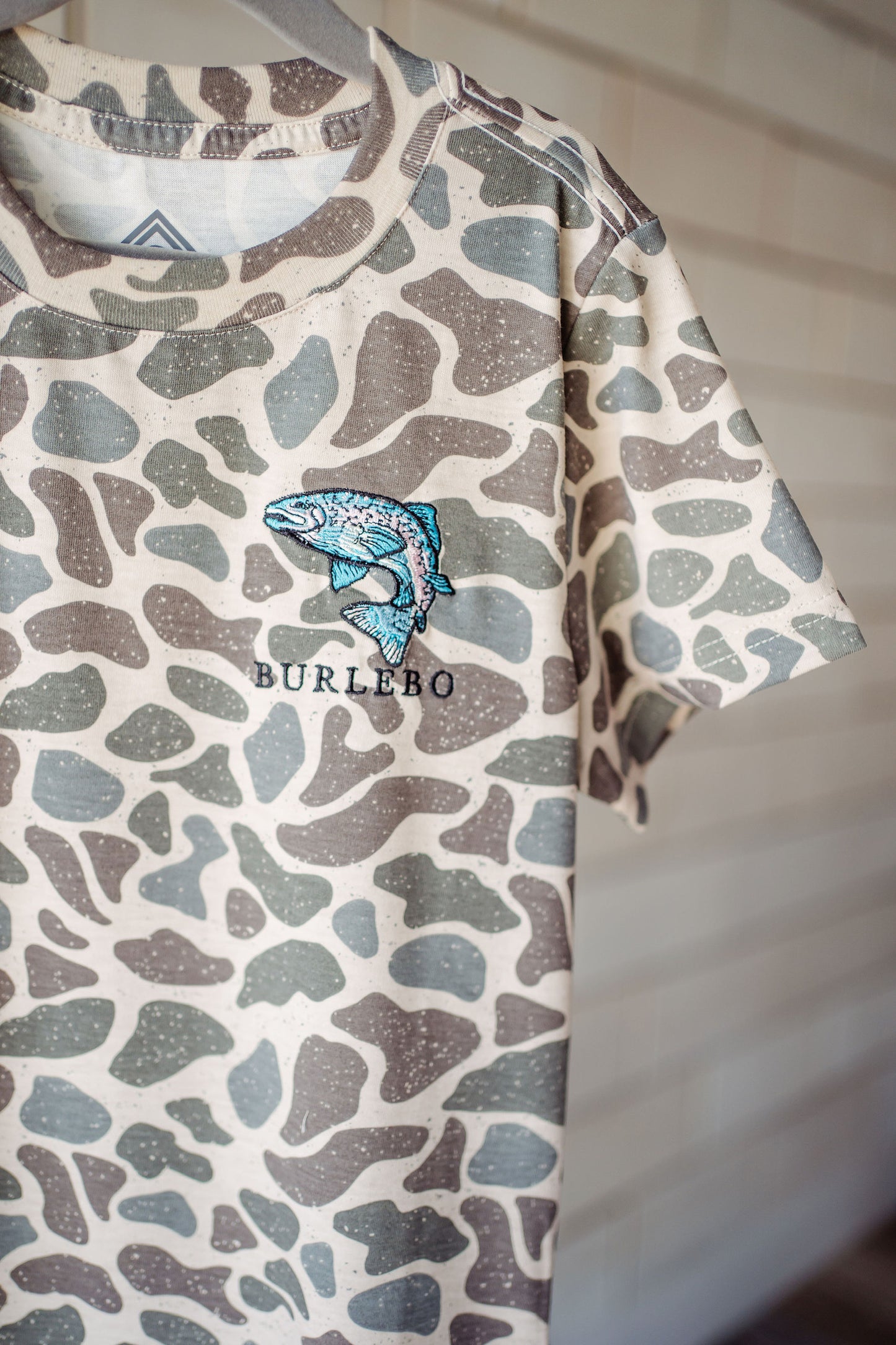 Boys Burlebo Camo Trout Pocket Tee