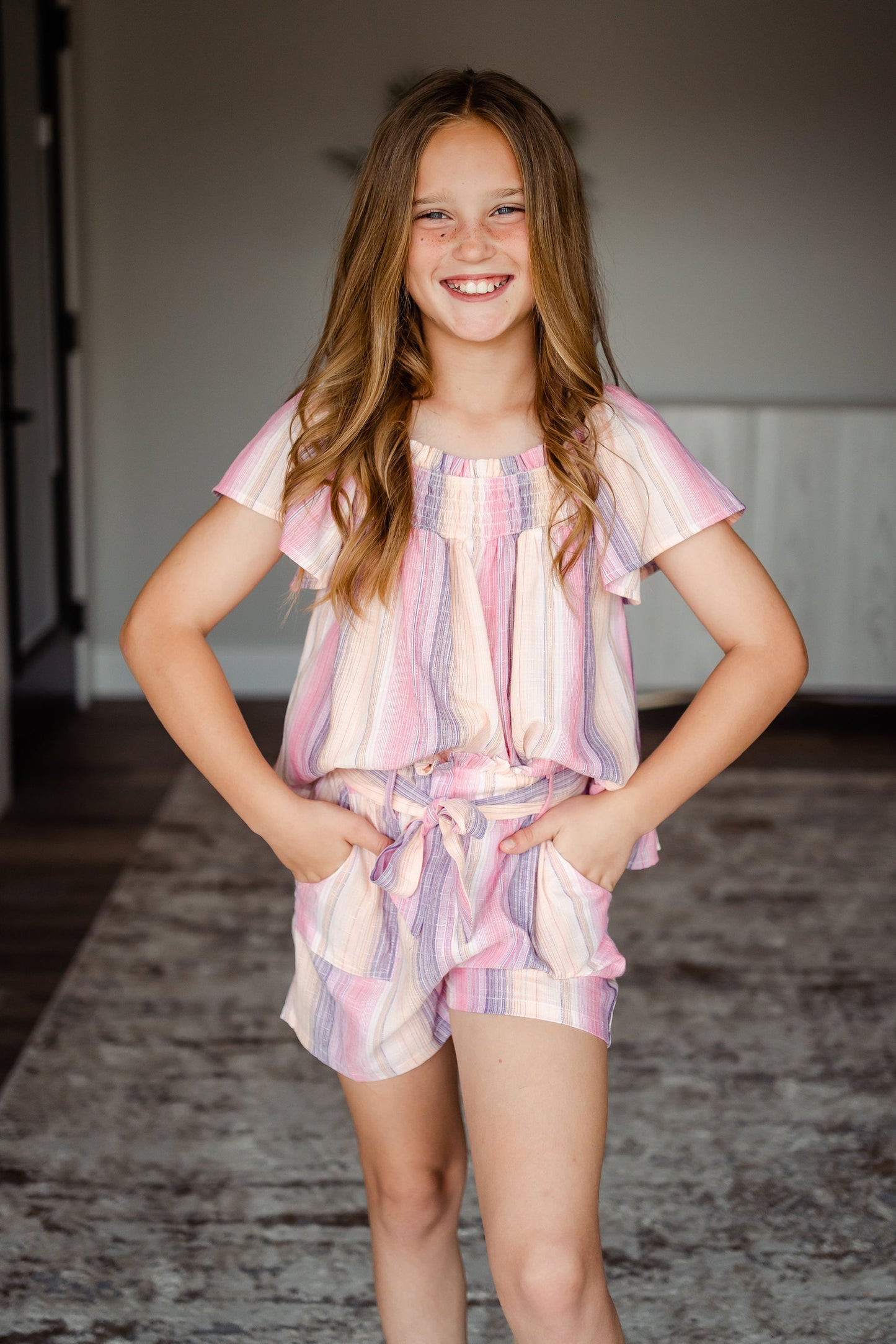 Always Fun Flutter Sleeve Smocked Top