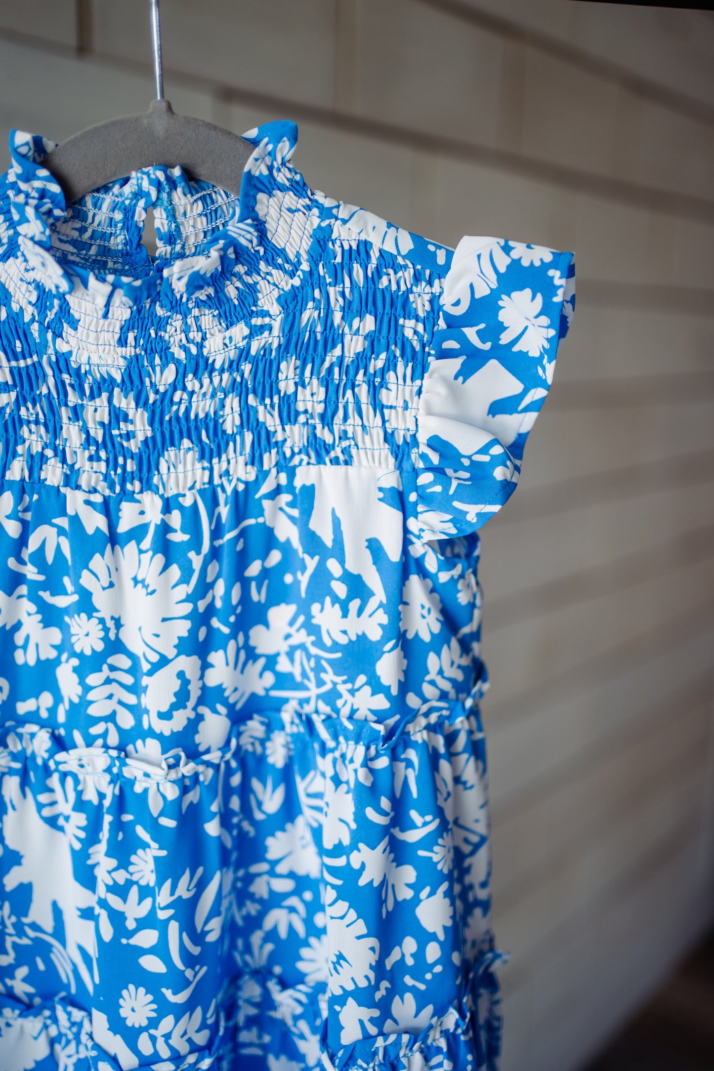 Blossom Babe Flutter Sleeve Smocked Tiered Dress