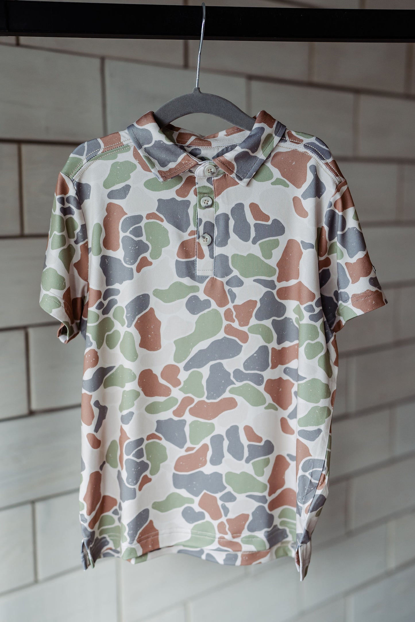Boys Burlebo Driftwood Camo Polo