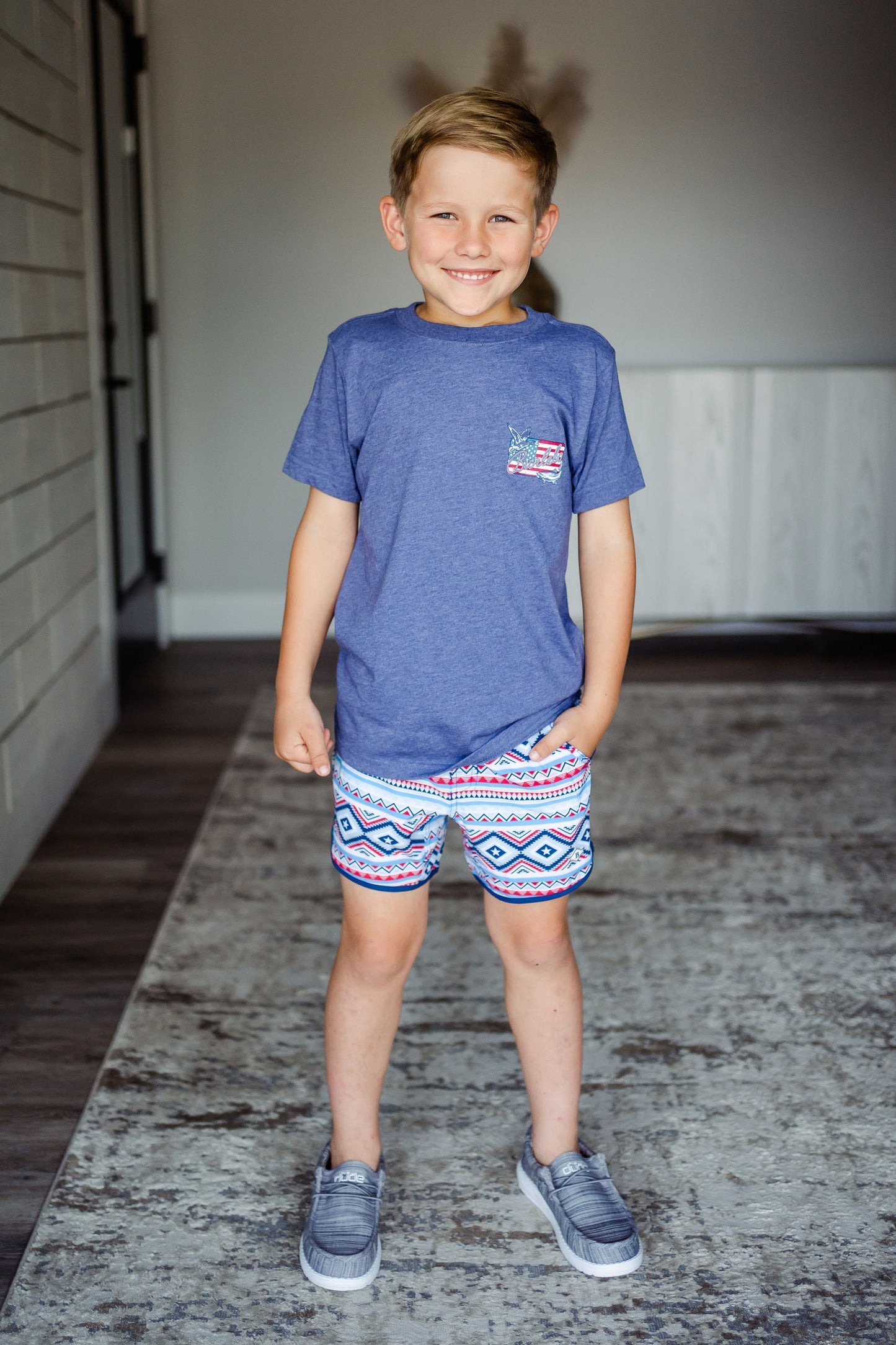 Boys Burlebo Patriotic Aztec Swim