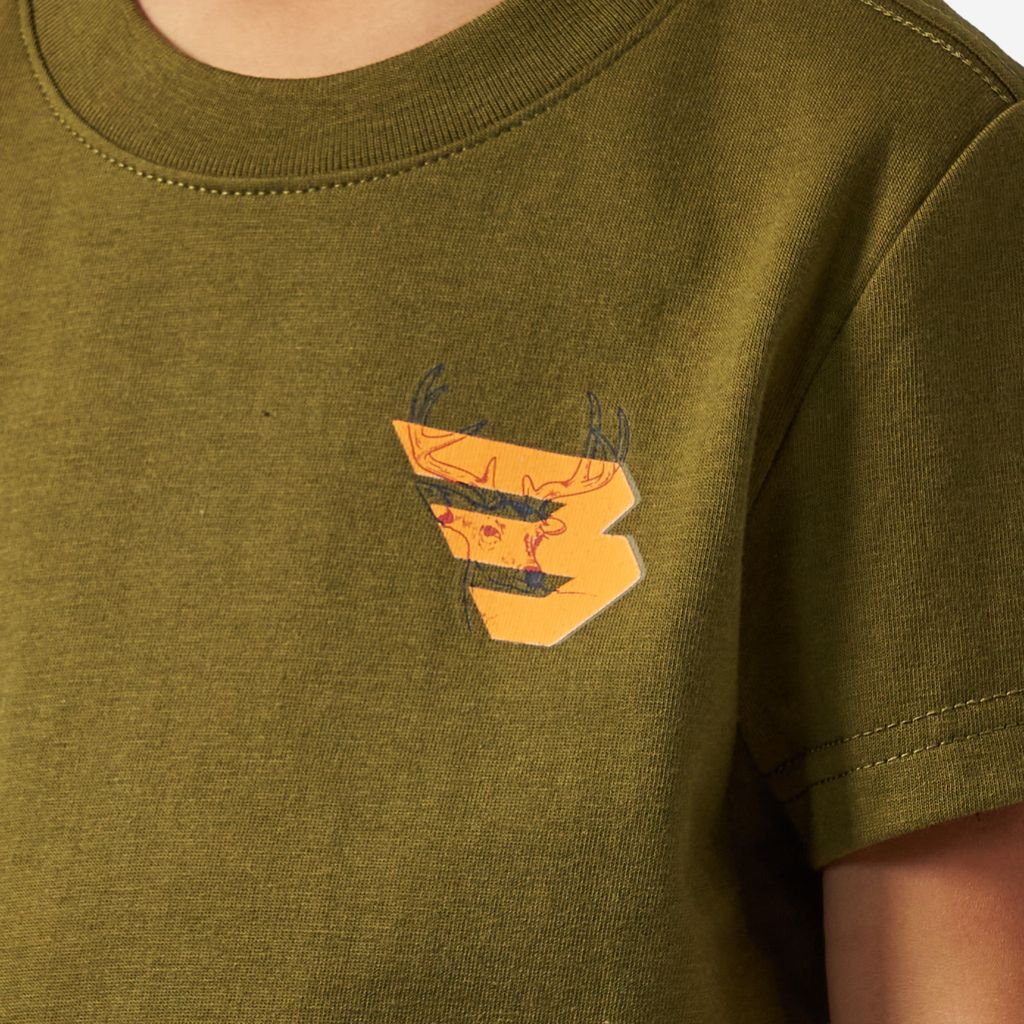 Boys Burlebo Deer Flying B Tee - Hunter Green
