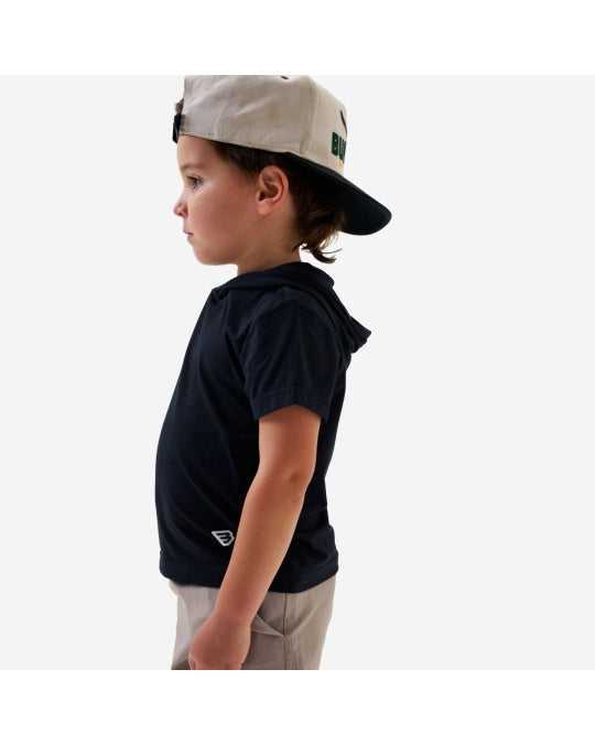 Boys Burlebo Short Sleeve Performance Hoodie - Black