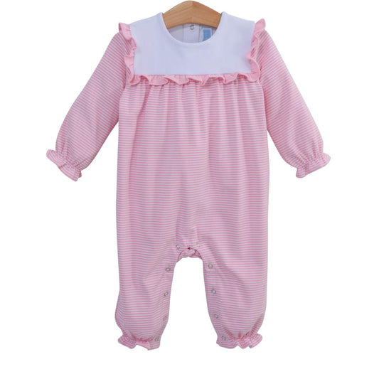 Marie Romper - Light Pink Stripe