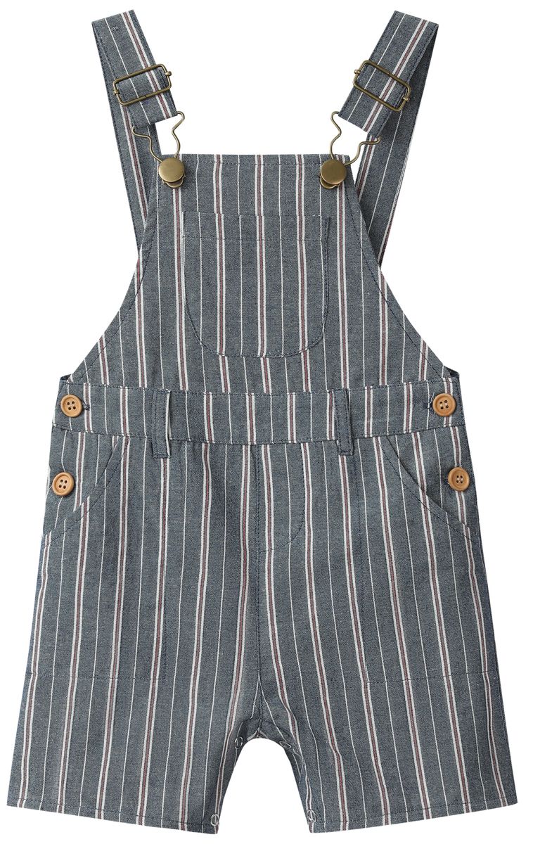 Galleon Woven Overalls | Chambray/Red Stripe