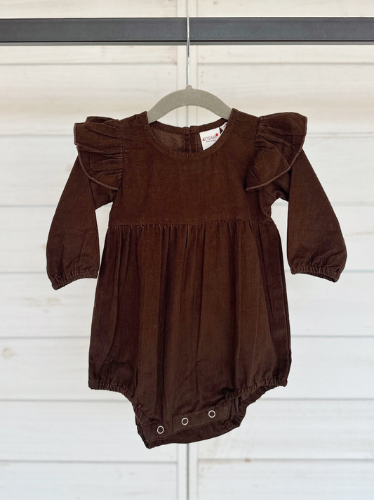 Chocolate Corduroy Romper