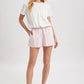 Bubble Hem Cotton Top - Off White