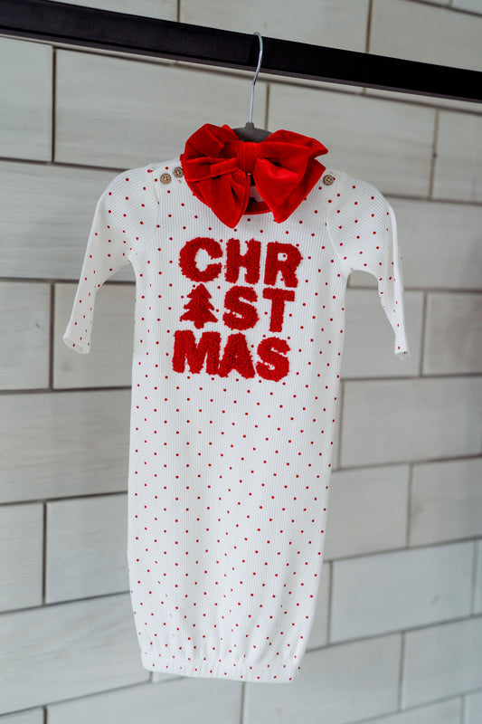 My 1st Christmas Sleeper Gown Set