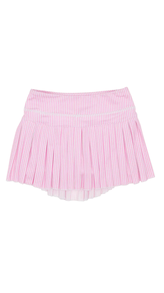Mini Pleated Skort | Pink Striped