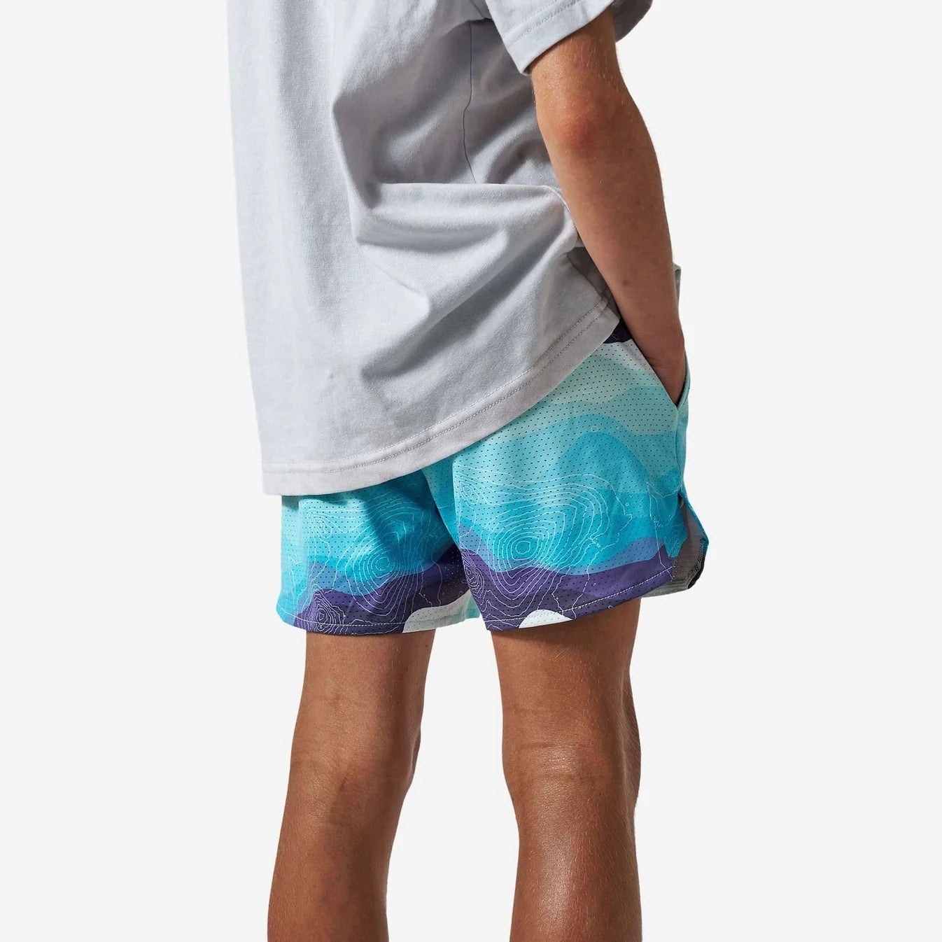 Boys Burlebo Mesh Training Shorts - Tundra Topo
