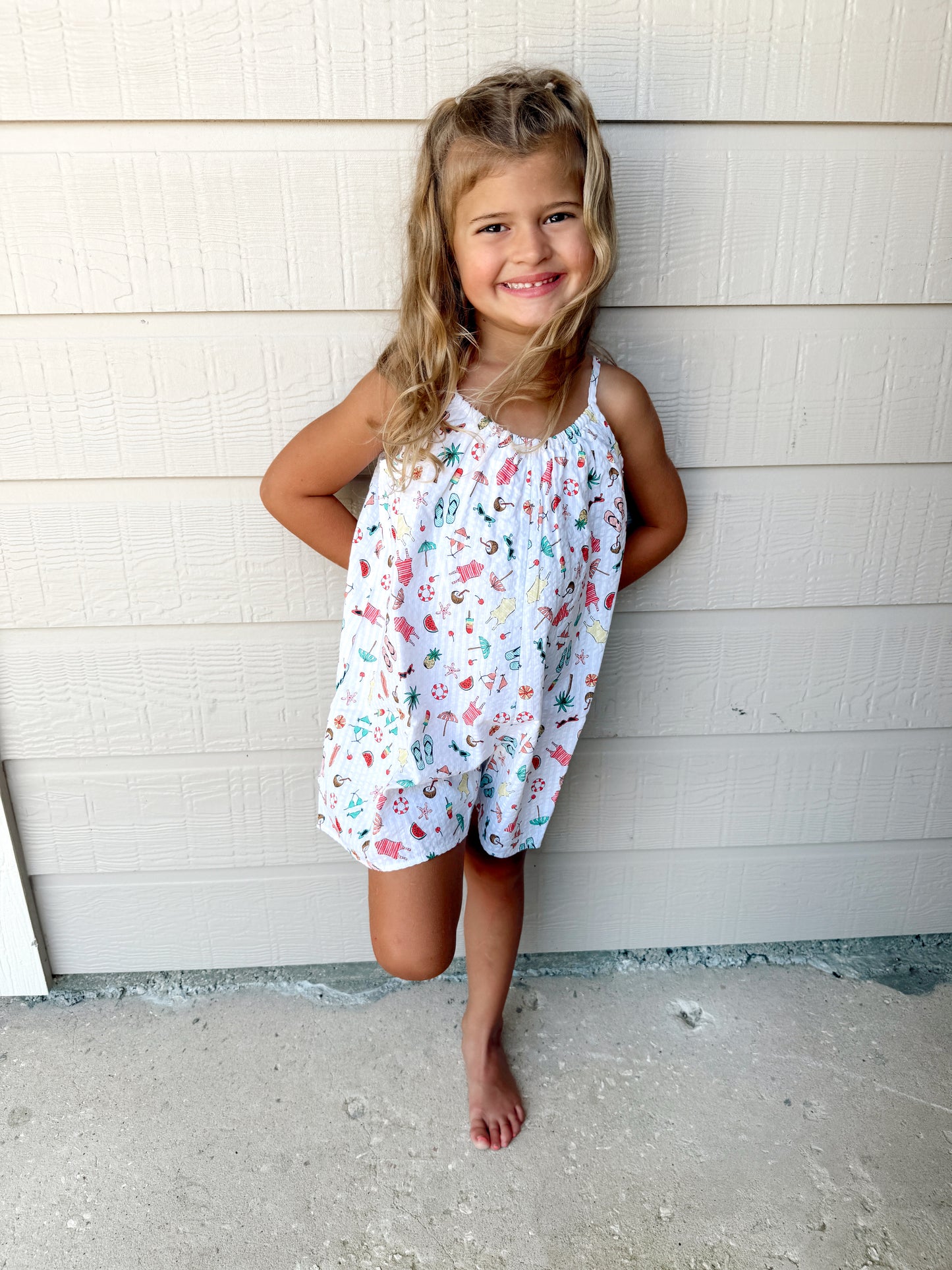 Summer Conversational Boardwalk Romper