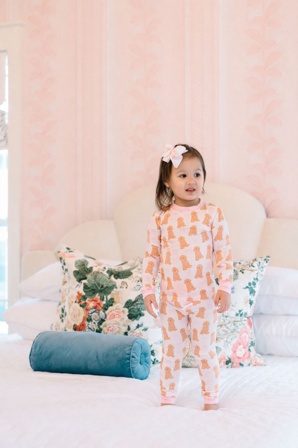 Poppy Kids Co Pink Goldendoodle PJ Set