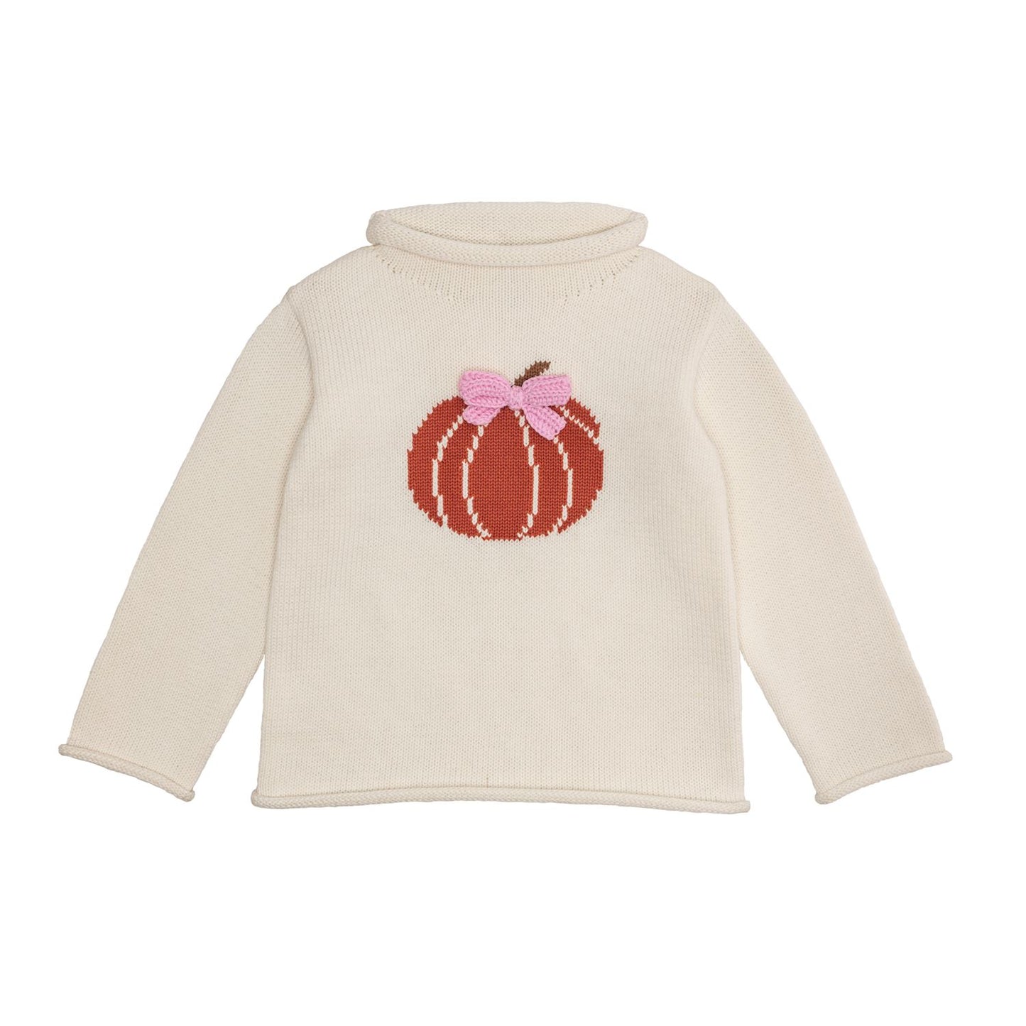 Bow Pumpkin Rollneck Sweater