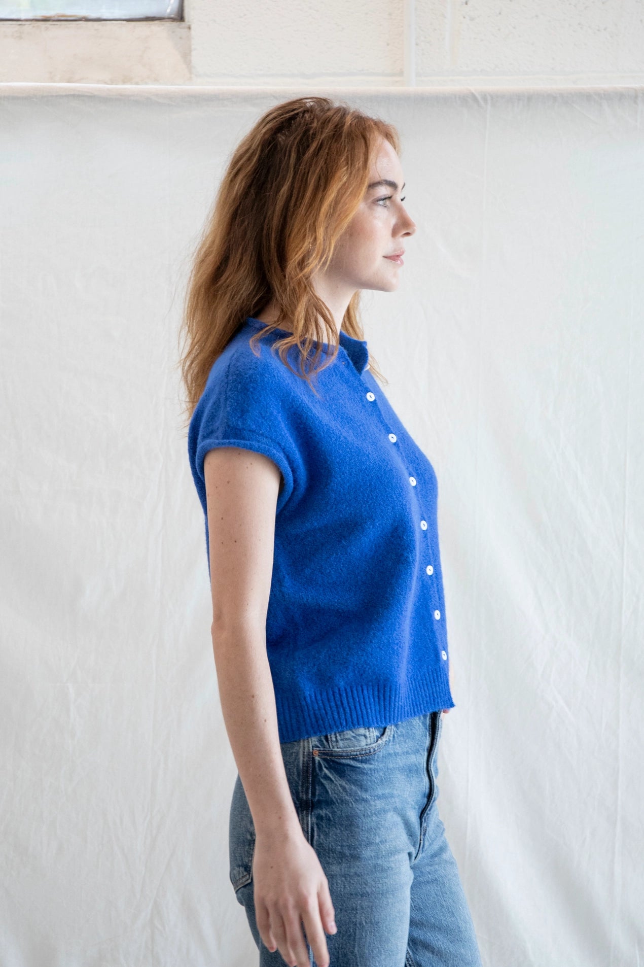 Piper Vest Cardigan - Royal Blue