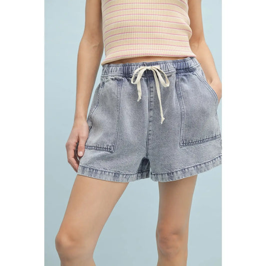 Tally Denim Drawstring Shorts