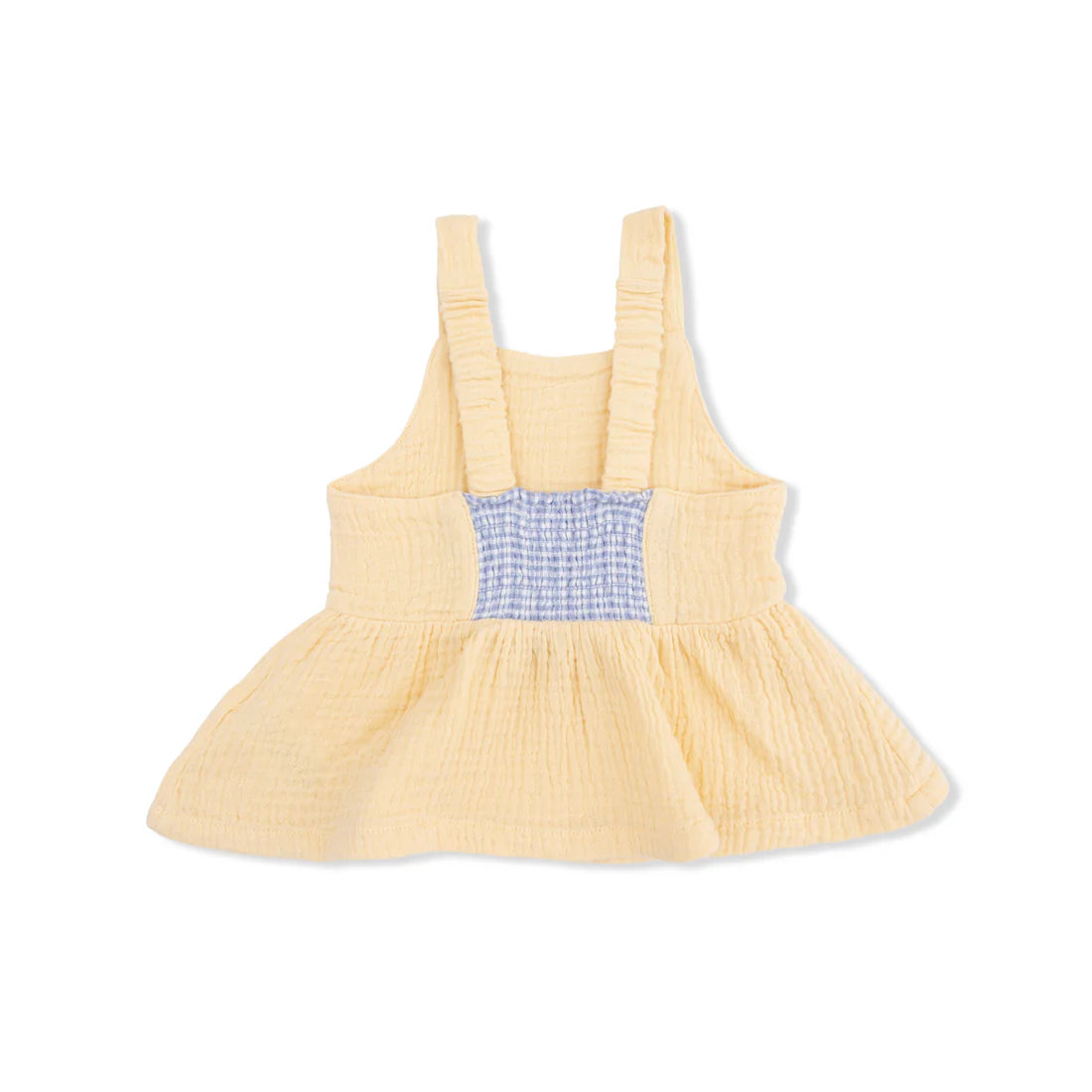 Angel Dear Peplum Tank + Pants | Micro Gingham Blue Blizzard