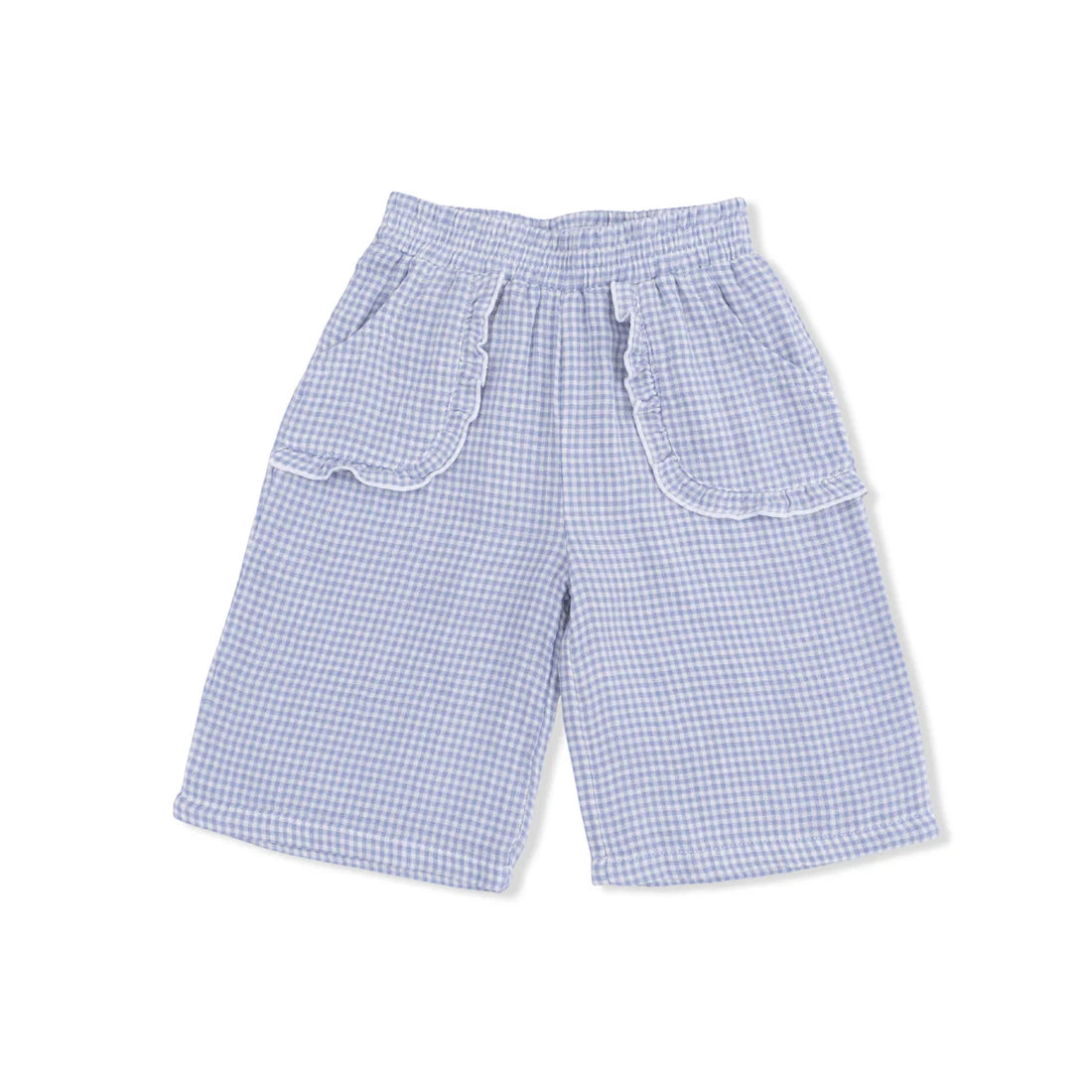 Angel Dear Peplum Tank + Pants | Micro Gingham Blue Blizzard