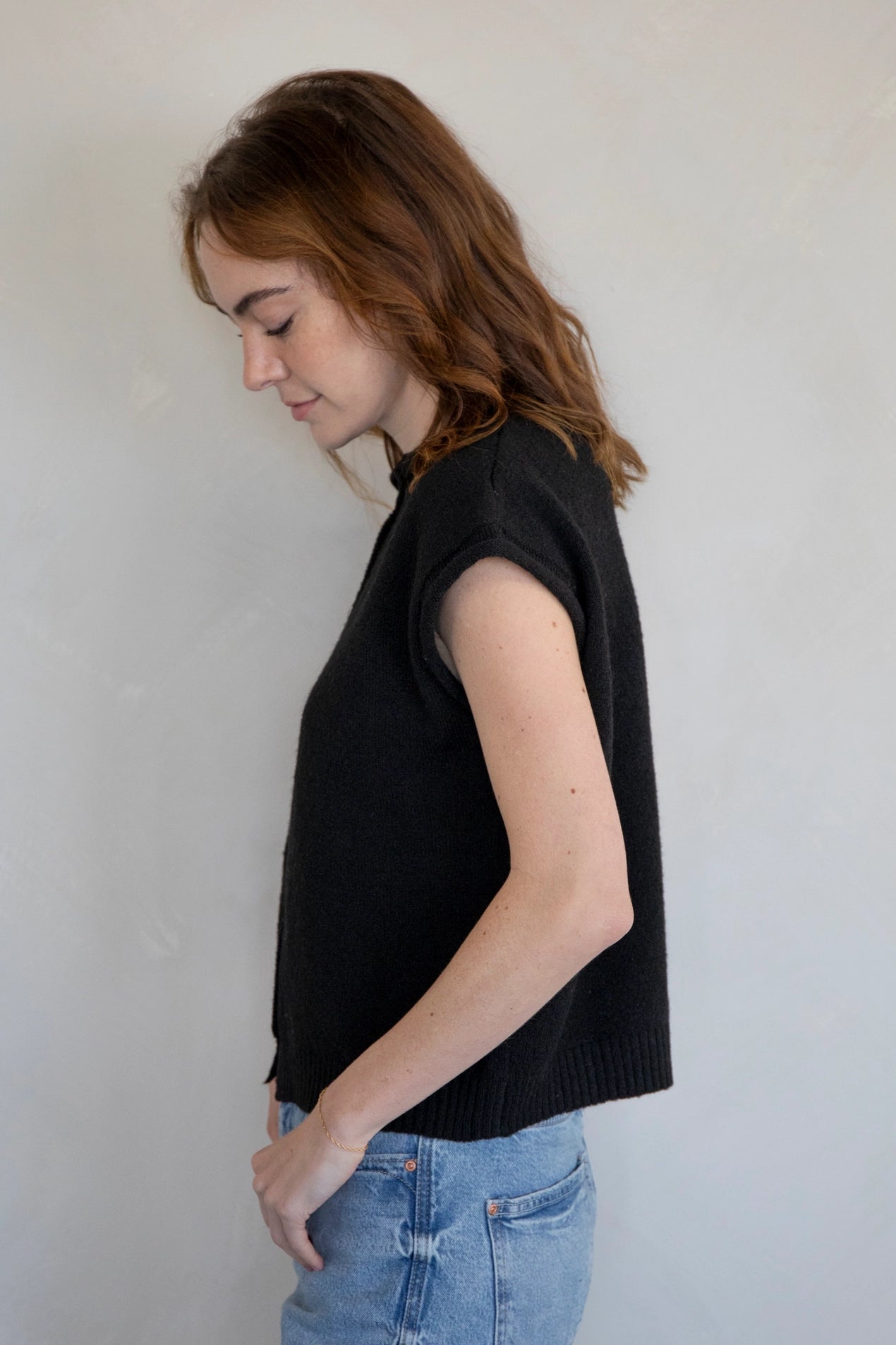 Piper Vest Cardigan - Black