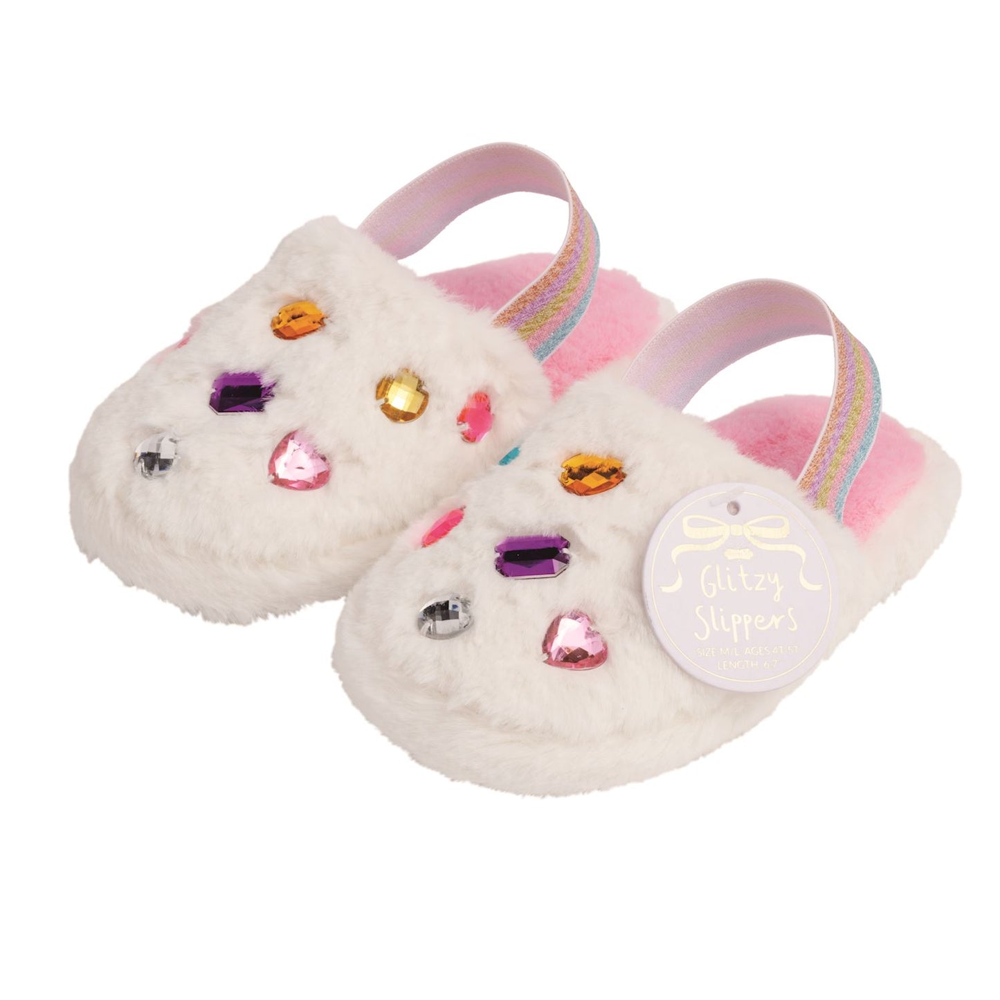 White Glitzy Slippers