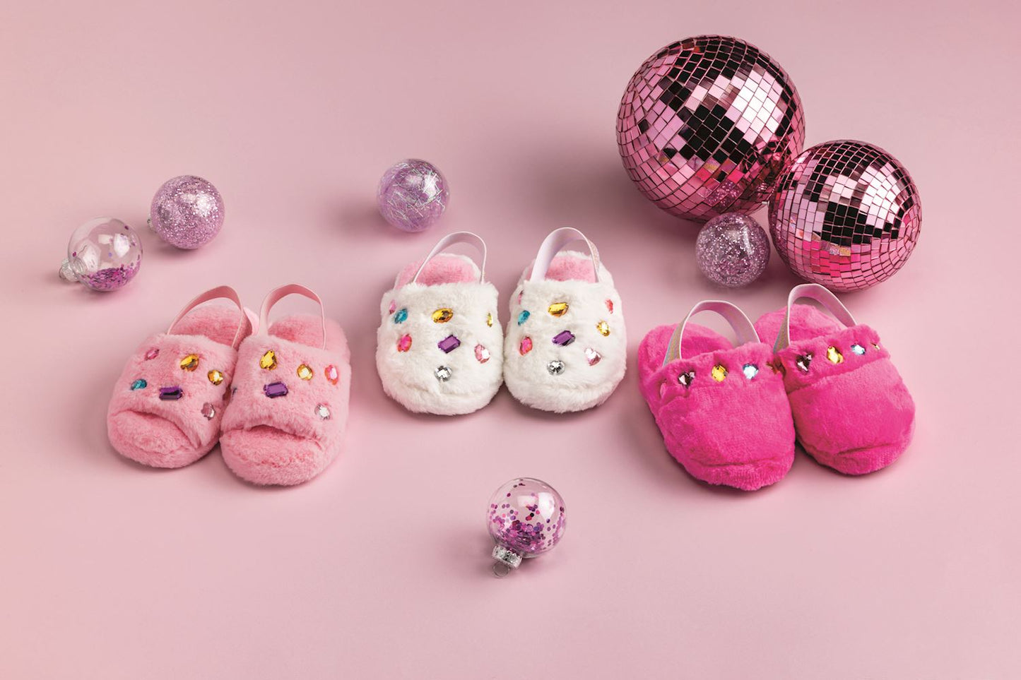 White Glitzy Slippers