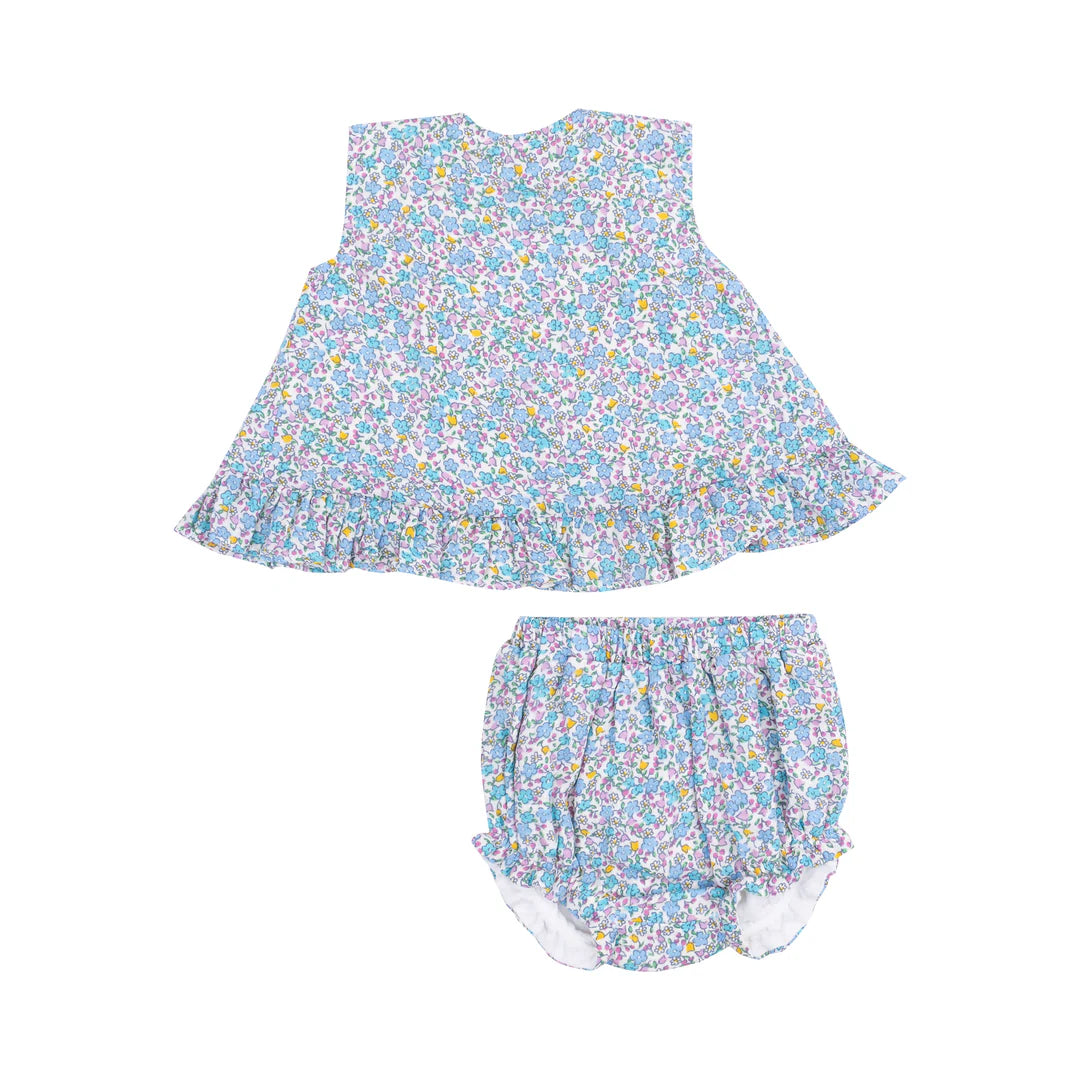 Angel Dear Flowers & Berries Ruffle-Back Top + Bloomers