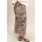 Taupe Animal Maxi Skirt