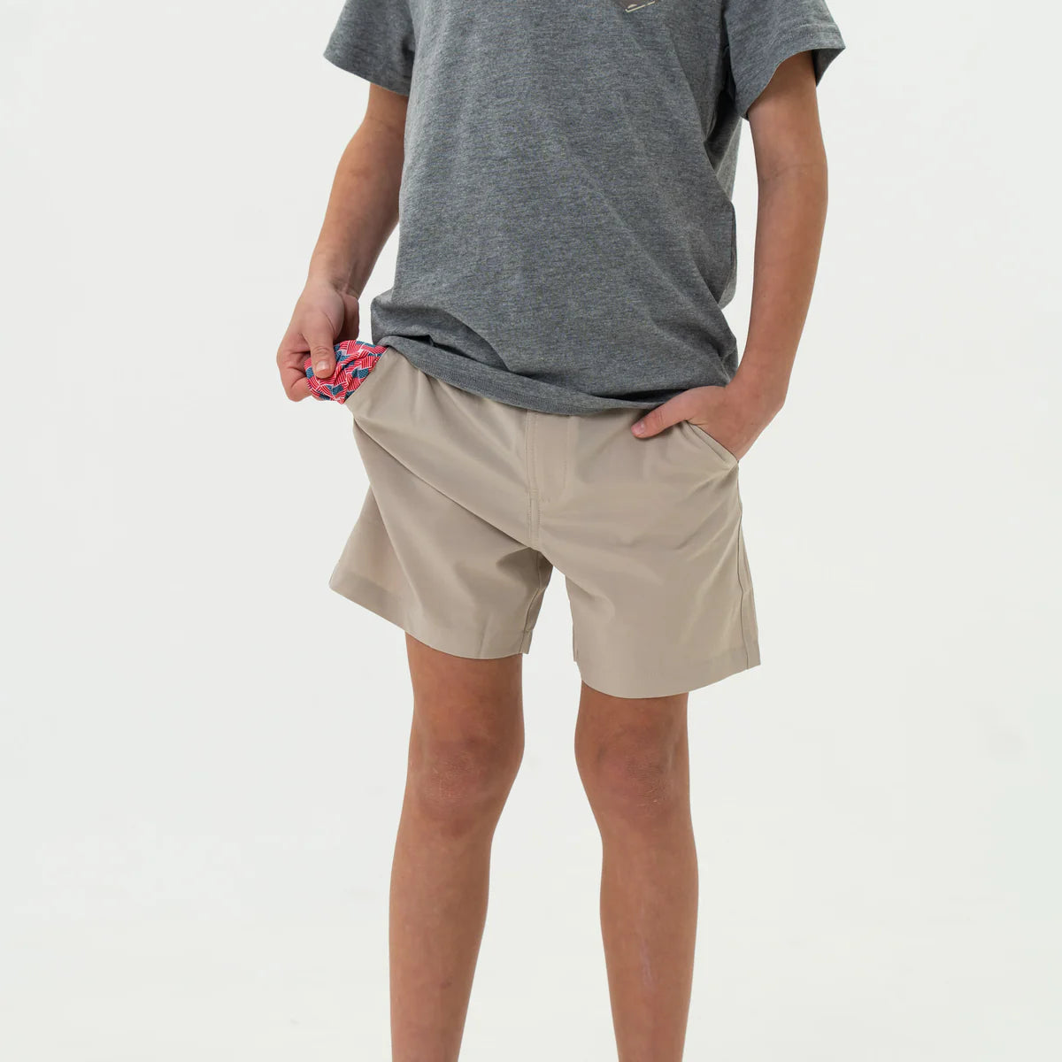 Boys Burlebo Everyday Shorts - Light Khaki