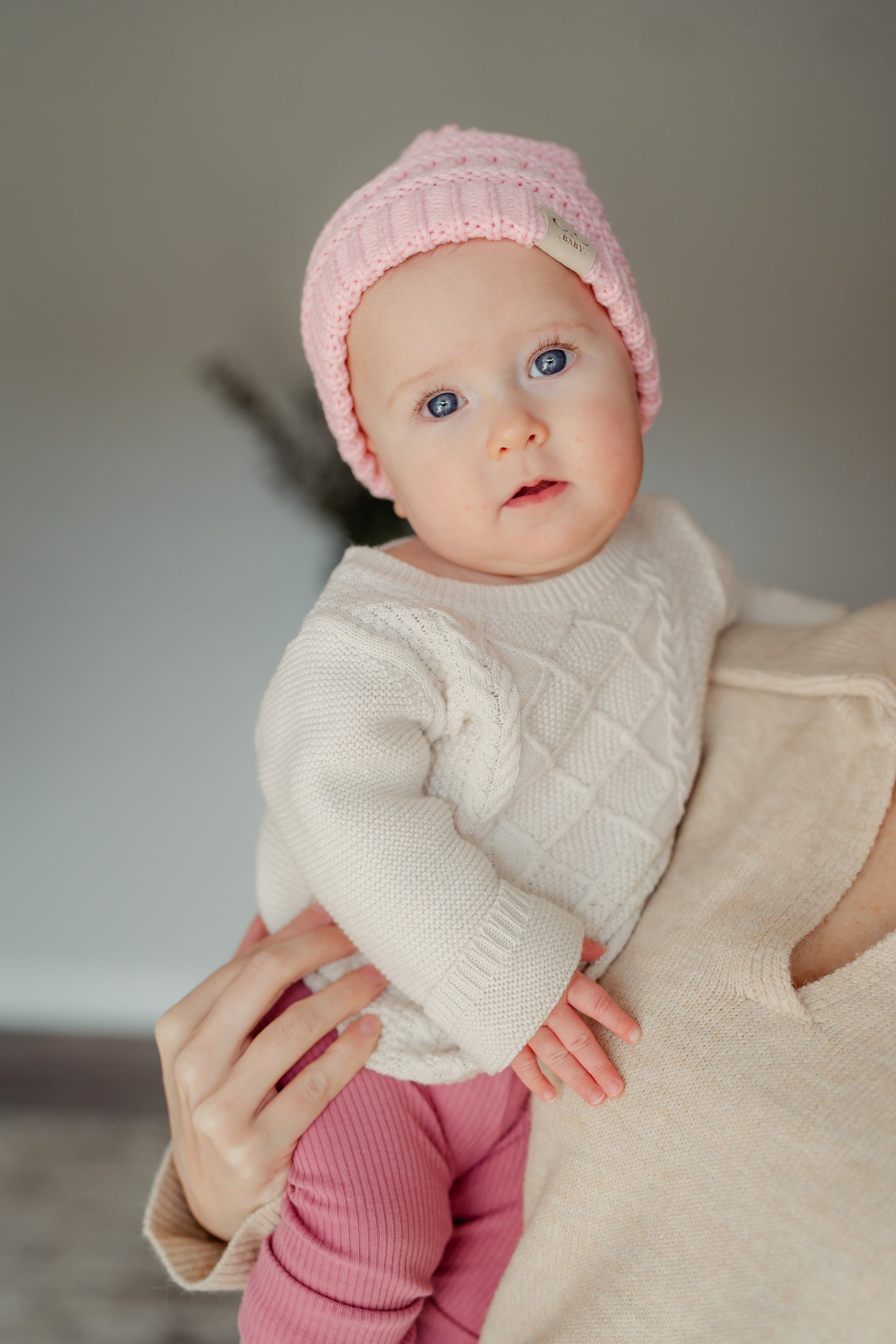C.C Baby Solid Beanie - Pale Pink