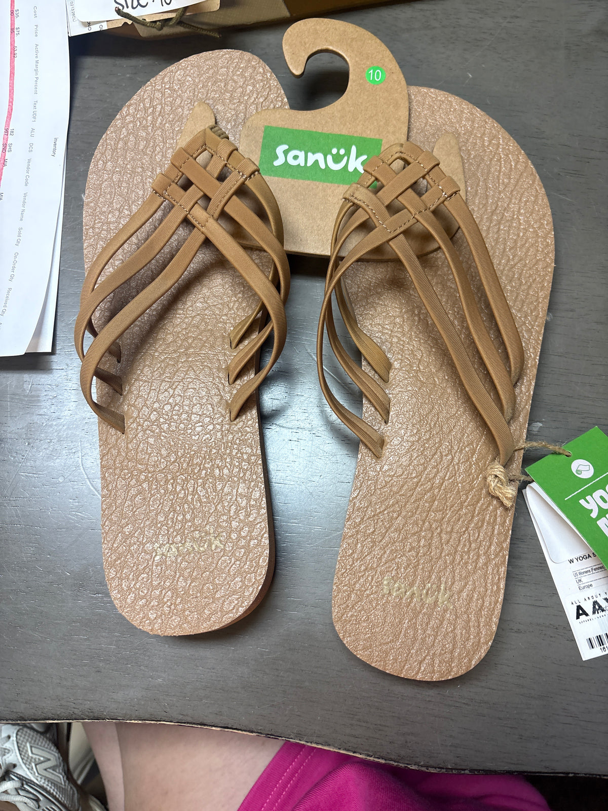 W yoga sandy brown flip flop