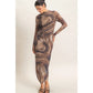 Abstract Mesh Knit Dress