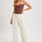 Ivory Cotton Drawstring Pants